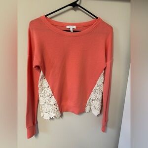 DELIA’S Coral Lace Accent Women's Top XS Y2K Sweater